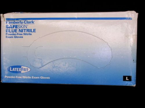 New -Kimberly-Clark Safe Skin Powder-Free Blue Nitrile Exam Gloves - L