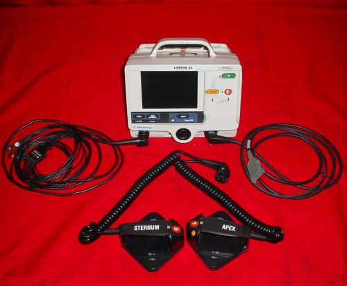 Physio control lifepak 20 biphasic monitor pacing pacer aed w/ cables lifepack for sale
