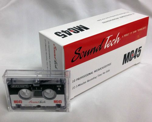 Soundtech MC45 microcassette tapes 10 pack high quality dictation tapes