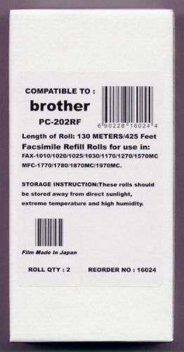 2-pack Fax Film Refill Rolls for your Brother 1170 1270 1270e 1770 Fax Cartridge