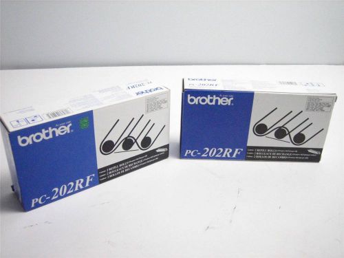 Lot of 2 New Genuine Brother PC-202RF 2 Pack Box of Fax Refill Rolls (jy 2)