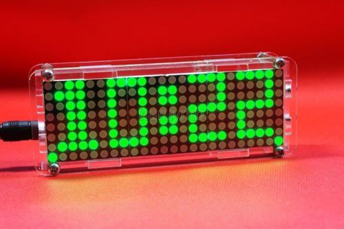 Matrix LED clock electronic SCM digital green display time Temperature dc 5v