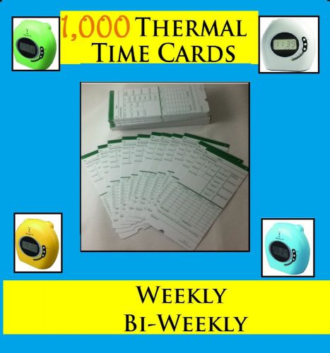 1000x BI-WEEKLY THERMAL TIME CLOCK CARDS FOR ATTENDANCE PAYROLL RECORDER