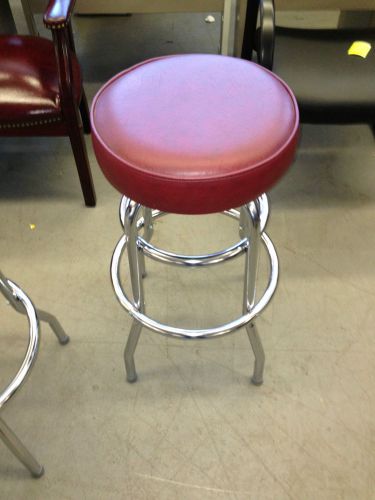 ***bar stool w/ wine color vinyl seat by knapp enterprises w/ chrome base*** for sale