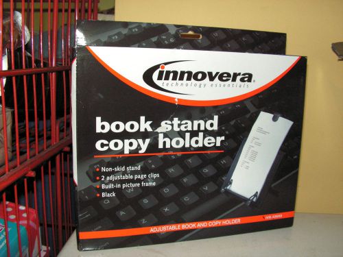 Innovera Book Stand Freestanding Desktop Copyholder, Plastic, Black IVR-59000