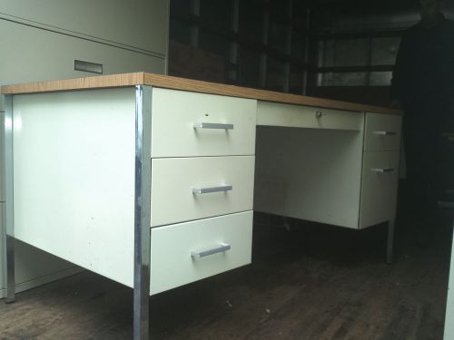 Office Desk with Drawers - Wooden Top