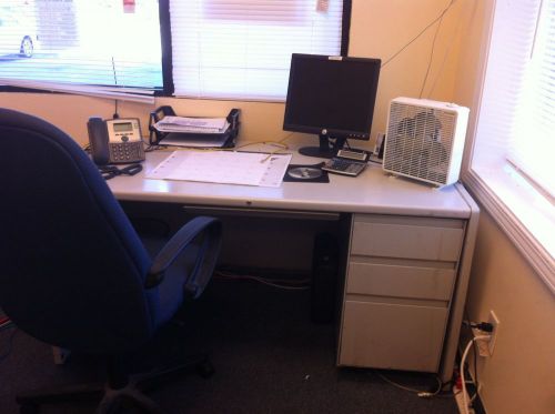 FURNITURE: DESK, FILE CABINETS, OFFICE CHAIRS, MONITORS