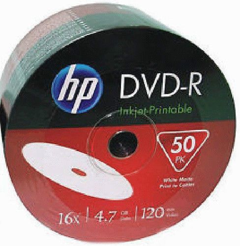 200 HP 16x DVD-R White Inkjet Hub Printable Media Disk Blank Recordable DVD Disk
