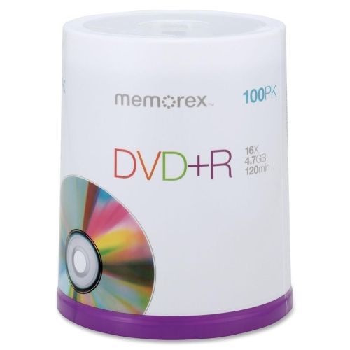 Memorex dvd recordable media - dvd+r - 16x - 4.70 gb - 100 pk - 120mm2hr for sale
