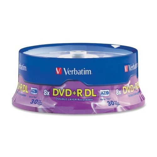 Verbatim 96542 DVD Recordable Media - DVD+R DL - 8x - 8.50 GB - 30 Pack