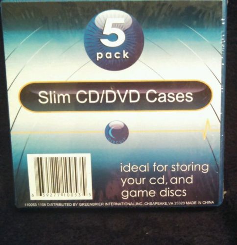5 New single Slim CD/DVD/VCD Jewel cases