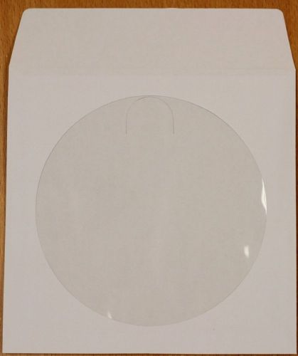NEW 1000 pcs White CD DVD Paper Sleeves Envelopes with Flap and Clear Window