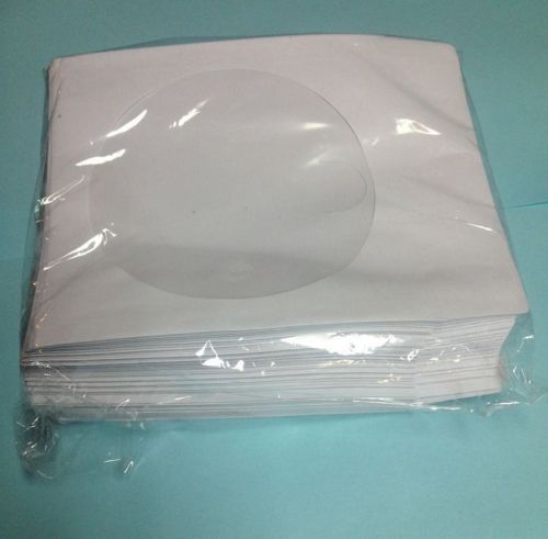 100 CD DVD Paper Sleeve Envelope Clear Window Flap - FREE SHIPPING