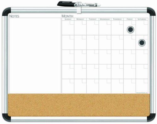 New aluminum framed magnetic 3-in-1 dry erase cork calendar board college school for sale