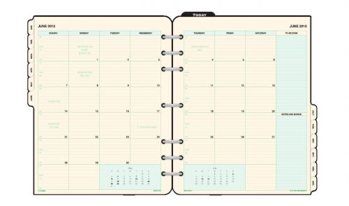 Item #94100 Day-Timer®2-Page-Per-Month Tabbed Calendars Folio Size January 2015