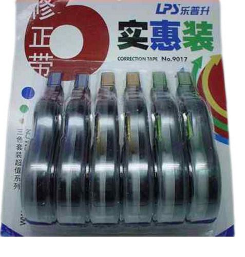 1 set (6pcs) lps non-refillable correction tape (tape size: 5 x 12m long each)!! for sale