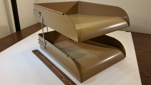 Vintage Mid Century GLOBE WERNICKE Industrial Desk Tray 2 Tier Paper Organizer