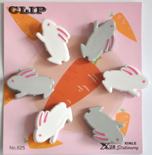 Cute and lovely rabbits 6 paper clips gw for sale