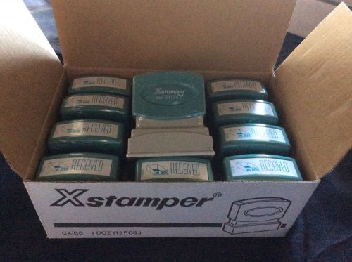 12 x Self Inking &#034;RECEIVED&#034; Stamp Brand New by Xstamper Save $$$