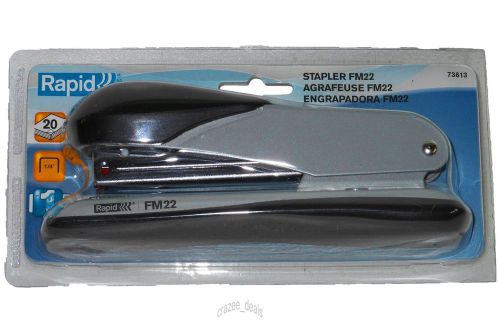 Stapler Rapid Fashion FM22 Desktop Stapler 20 Sheets Metal Full-Strip Gray NEW