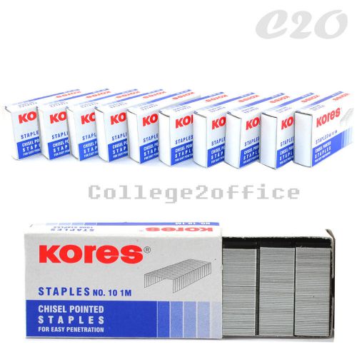 10 x 1000 pins of kores no. 10 1m staple pins good quality metal for sale