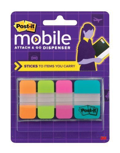 Post-it Attach-n-g Bright Tabs Dispenser - 40 / Pack - Assorted Tab (PMTABS1)
