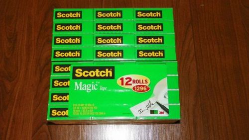 Scotch magic tape refills invisible 3/4&#034; x 1296&#034; value pack 24 rolls lot #810 for sale
