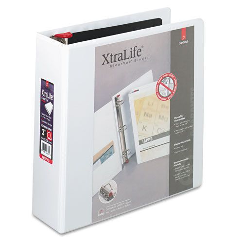 Xtralife clearvue non-stick locking slant-d ring binder, 3&#034;, white for sale