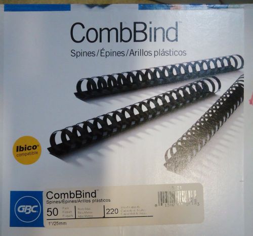 GBC 15231 COMBBIND SPINES BLUE 1.25 INCH 50 count 220 sheet capacity