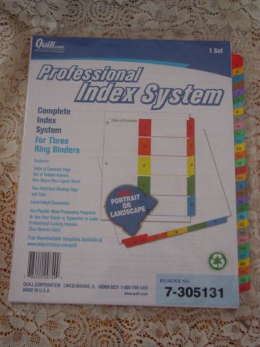 QUILL PROFESSIONAL INDEX SYSEM  1-31 INDEX SYSTEM 7-305131