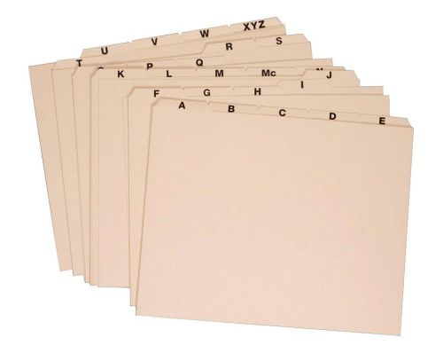 New Globe-Weis Letter Size Indexed A-Z File Guides 1 Set Manilla Standard