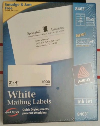 Shipping Labels with TrueBlock Technology 2&#034; x 4&#034; White, 1,000 per Box x ink jet