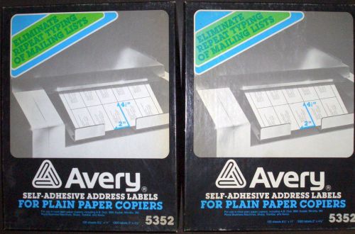 AVERY SELF ADHESIVE ADDRESS LABELS 176 8 1/2&#034; x 11&#034; SHEETS 1760 2&#034; x 4.5&#034; LABELS