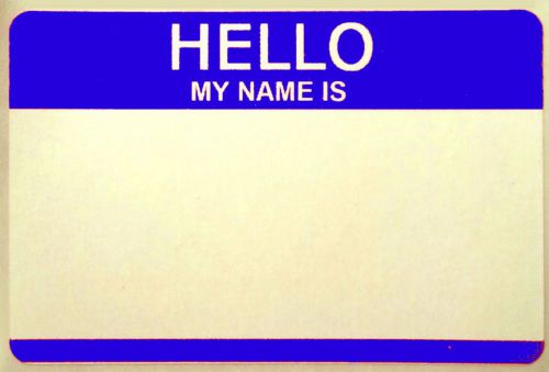 200 BLUE &#034;HELLO MY NAME IS&#034; NAME TAGS LABELS BADGES STICKERS PEEL STICK ADHESIVE