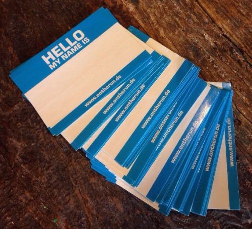 50 OTR BLUE &#034;HELLO MY NAME IS&#034; NAME TAGS LABELS BADGES STICKERS PEEL STICK
