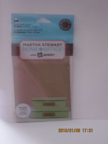 LOT 6 packs of 24 labels Martha Stewart Avery brown kraft labels 1-3/16&#034;X3-3/4&#034;