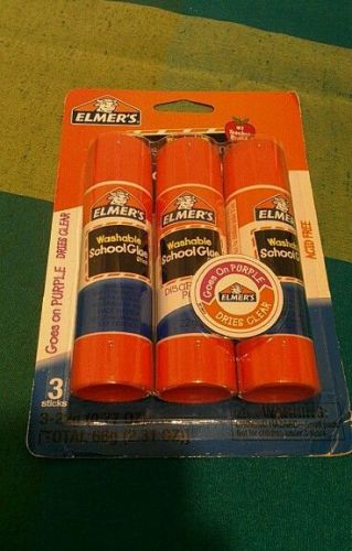 Elmer&#039;s disappearing purple school glue stick 1 pack of 3 washable glue sticks for sale