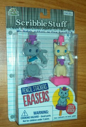 Scribble Stuff Pencil Stackers Erasers #15623 *NIP* Ages 5+ School/Office