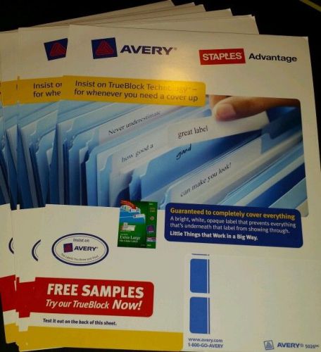 Avery 5026 True Block label 5 sheets! NEW.
