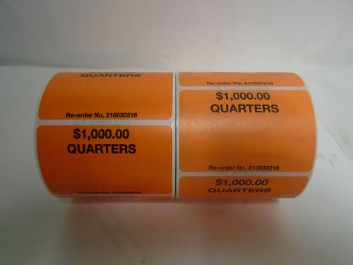 NEW LOT OF 2 ROLLS 210030216 QUARTERS COIN TOTE BANK OR RETAIL SHIPPING LABELS