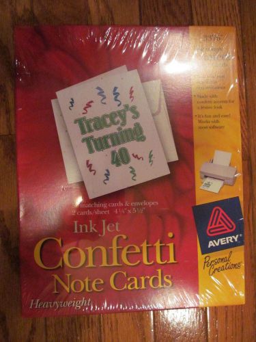 NEW Avery 3376 Heavyweight Ink Jet Confetti Note Card Pack Of 50