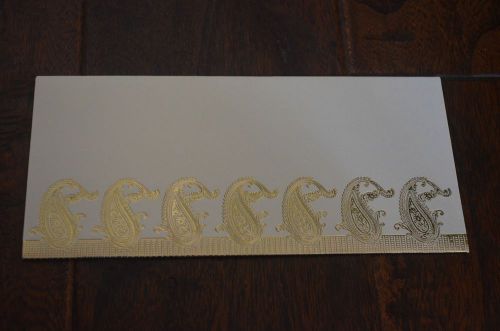 Cream and gold paisley money holder / letter envelopes (10 pieces)