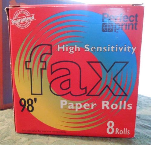 Perfect Print, Fax Paper Rolls, High Sensitivity, 8.5 in x 98 ft. Box of 4
