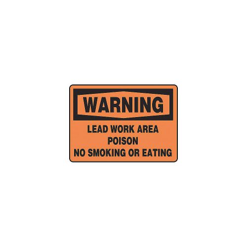 Warning No Smoking Sign, 10 x 14In, BK/ORN MSMK027VA
