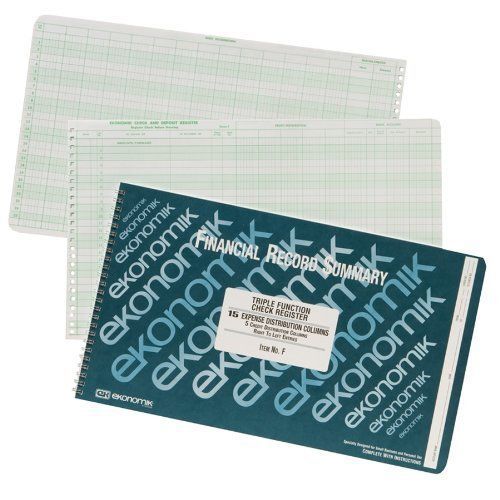 Ekonomik wirebound check registers accounting system - 40 sheet[s] - wire (f) for sale