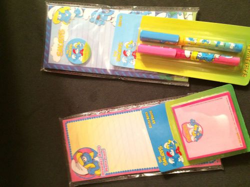 Smurf note pads &amp; pens set