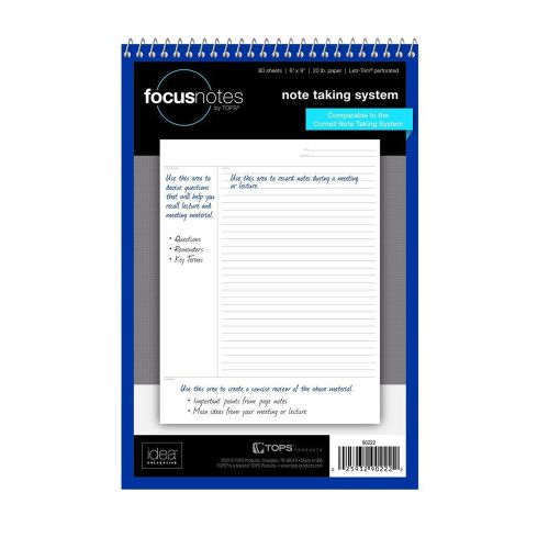 New tops 90222 focusnotes steno book, 6&#034; x 9&#034;, 20 lb white paper, 80 sheets for sale