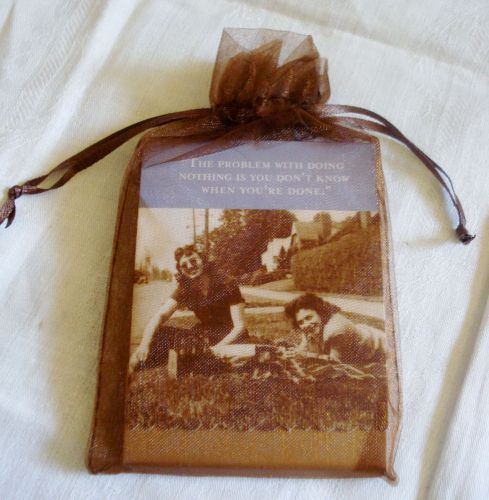 Vintage Photo Image Mini Note Pad in Chiffon Bag 100 Blank Sheets Shannon Martin