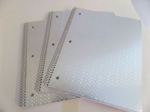 Lot of 3 Sequins Notebook Silver 80 Perforated Sheets College Ruled Paper