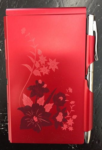 Wellspring Flip Note w/Pen - Tuscany - Bouquet (Red) #1542